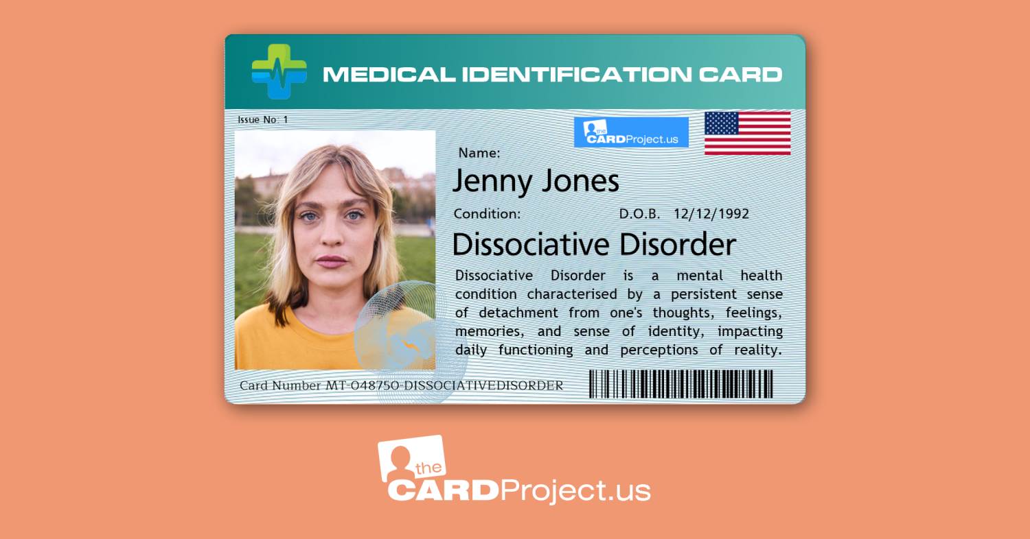 Premium Dissociative Disorder Medical Card (FRONT)